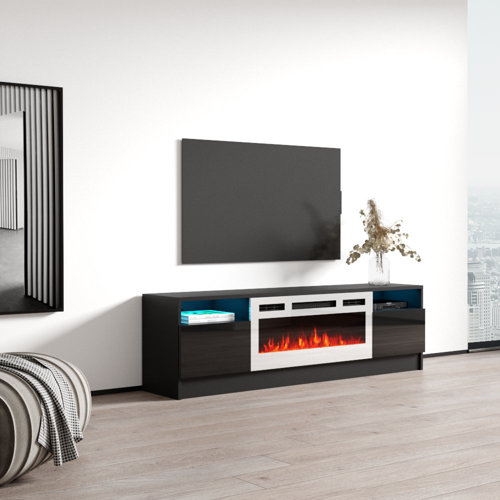 MebleFurniture Electric Fireplace TV Stands 63'' Media Console